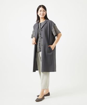 ［洗える・日本製］コンパクトボーダーフラワーモチーフカットソー