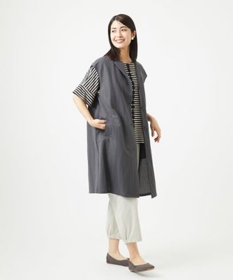 ［洗える・日本製］コンパクトボーダーフラワーモチーフカットソー