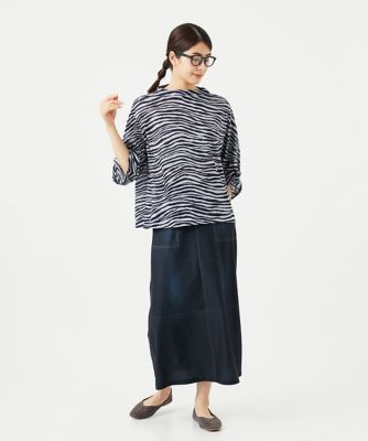 ［洗える・日本製］ラミー天竺ゼブラプリントカットソー