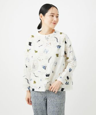 GIANNI LO GIUDICE (Women)/ジャンニロジュディチェ [洗える・日本製]バスルームリップルプリントカットソー