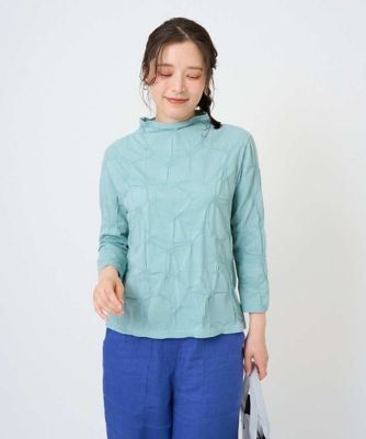 ＜GIANNI LO GIUDICE (Women)＞［洗える・日本製］麻混シャーリングカットソー