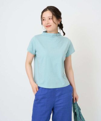 ＜GIANNI LO GIUDICE (Women)＞［洗える・日本製］綿麻ボトルネック天竺カットソー