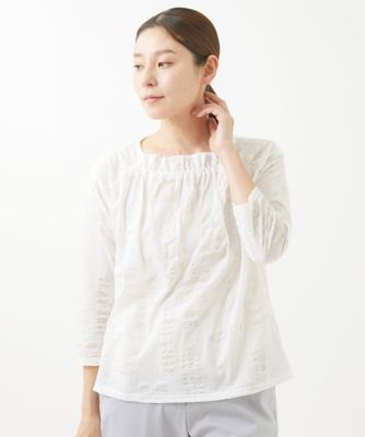 ＜GIANNI LO GIUDICE (Women)＞［洗える・日本製］リップル天竺カットソー