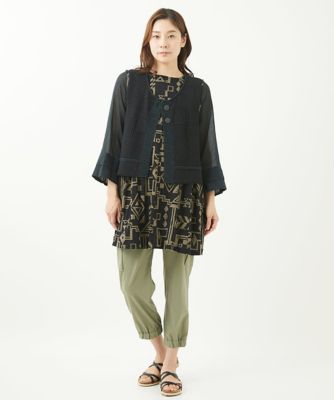 ［洗える・日本製］天竺アフリカンプリントカットソー