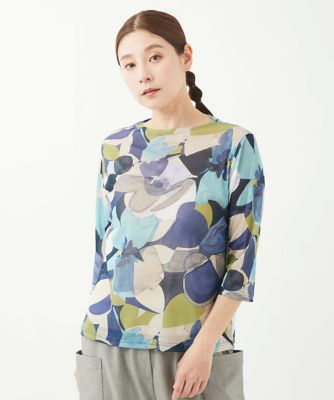 ＜GIANNI LO GIUDICE (Women)＞［洗える・日本製］オスロフラワーチュールカットソー