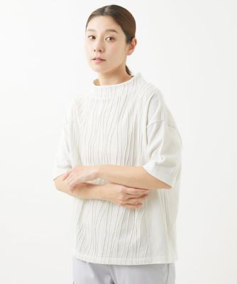 ＜GIANNI LO GIUDICE (Women)＞［洗える・日本製］インド綿ウェーブタックジャージカットソー