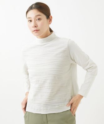 ＜GIANNI LO GIUDICE (Women)＞［洗える・日本製］インドメンウェーブタック九分丈ジャージカットソー