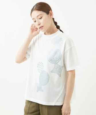 ［洗える・日本製］シルケット天竺プリントカットソー