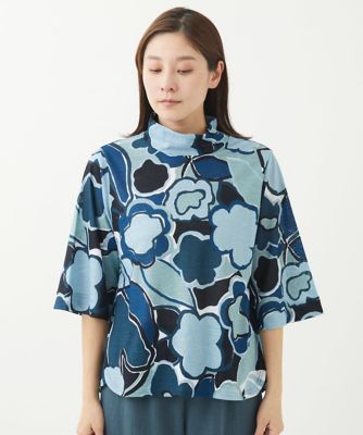 ［洗える・日本製］ラミー天竺ビックフラワーカットソー