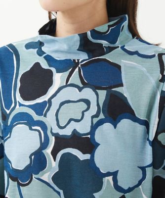 ［洗える・日本製］ラミー天竺ビックフラワーカットソー