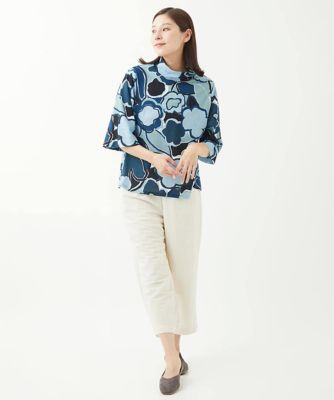 ［洗える・日本製］ラミー天竺ビックフラワーカットソー