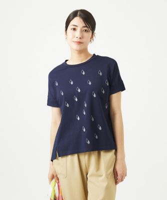 ［洗える］コットン天竺しずくプリントカットソープルオーバー