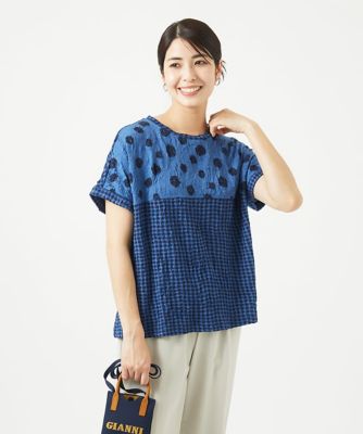 ＜GIANNI LO GIUDICE (Women)＞［洗える・日本製］麻混ドットワッシャージャガードカットソープルオーバー
