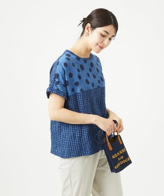 ［洗える・日本製］麻混ドットワッシャージャガードカットソープルオーバー