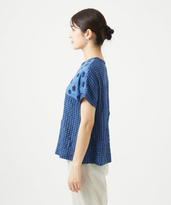 ［洗える・日本製］麻混ドットワッシャージャガードカットソープルオーバー