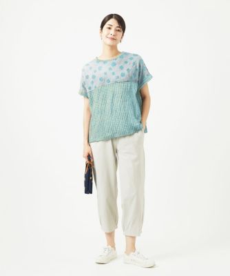 ［洗える・日本製］麻混ドットワッシャージャガードカットソープルオーバー