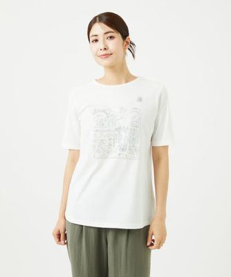 GIANNI LO GIUDICE (Women)/ジャンニロジュディチェ [接触冷感・洗える・日本製]クールローレルスカイコット刺繍カットソー