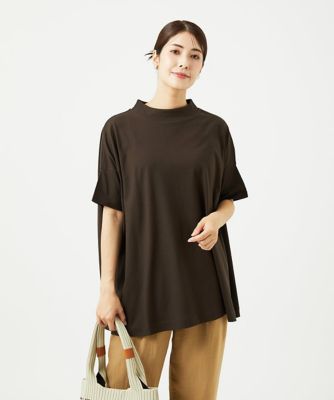 ［接触冷感・洗える・日本製］クールローレルスカイコットチュニックカットソー