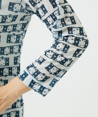 洗える・日本製］融着幾何プリント八分袖カットソー | GIANNI LO