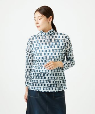 ジャンニ・ロ・ジュディチェ（GIANNI LO GIUDICE）/[洗える・日本製]融着幾何プリント八分袖カットソー 洗える・日本製］融着幾何プリント八分袖カットソー | GIANNI LO