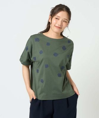 洗える］天竺フラワー刺繍カットソー | GIANNI LO GIUDICE (Women
