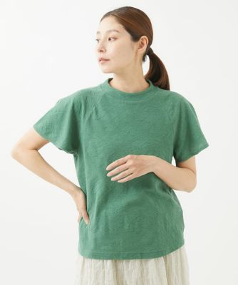 ［洗える・日本製］フラワージャガードカットソー