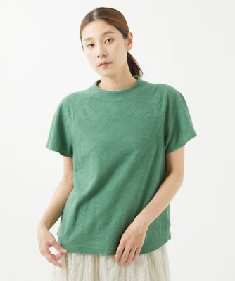 ［洗える・日本製］フラワージャガードカットソー