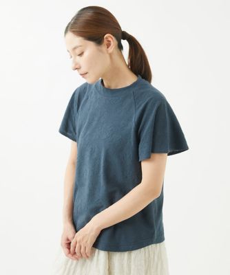 ［洗える・日本製］フラワージャガードカットソー