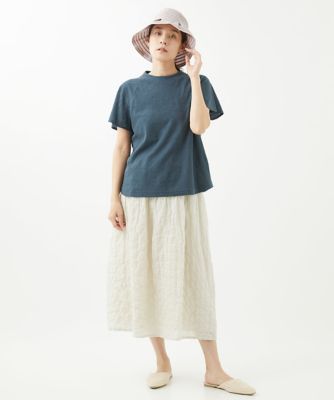 ［洗える・日本製］フラワージャガードカットソー