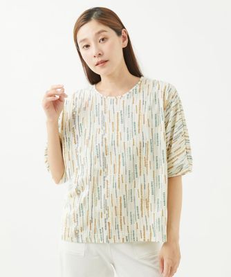 GIANNI LO GIUDICE (Women)/ジャンニロジュディチェ ［洗える］テンテン柄プリント５分袖カットソー