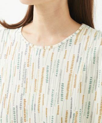 ［洗える］テンテン柄プリント５分袖カットソー