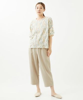 ［洗える］テンテン柄プリント５分袖カットソー