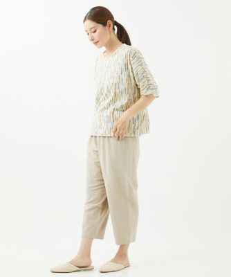 ［洗える］テンテン柄プリント５分袖カットソー