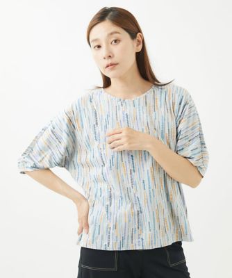 ［洗える］テンテン柄プリント５分袖カットソー