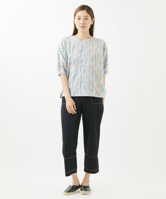 ［洗える］テンテン柄プリント５分袖カットソー