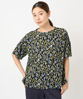 ジャンニ ロ ジュディチェ GIANNI LO GIUDICE [洗える・日本製]クレセントプリントカットソー （ホワイト） 洗える・日本製］クレセントプリントカットソー | GIANNI LO