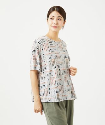 接触冷感・洗える］ラインドットプリントカットソー | GIANNI LO