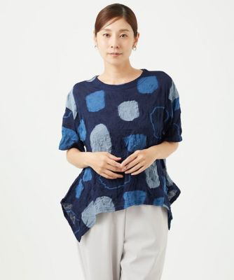洗える・日本製］キャッチワッシャージャカードフリルカットソー
