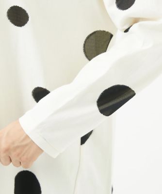 ［洗える・日本製］ドット柄ジャガードカットソー