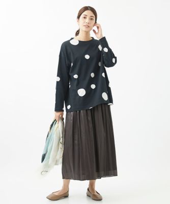 ［洗える・日本製］ドット柄ジャガードカットソー
