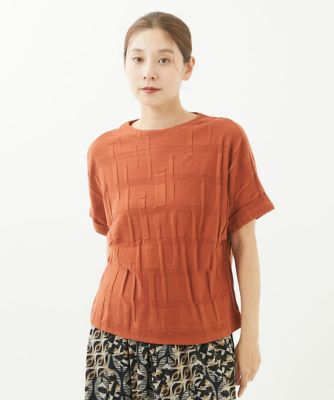 ［洗える・日本製］切替リンクスジャガードカットソー