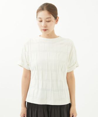 ［洗える・日本製］切替リンクスジャガードカットソー