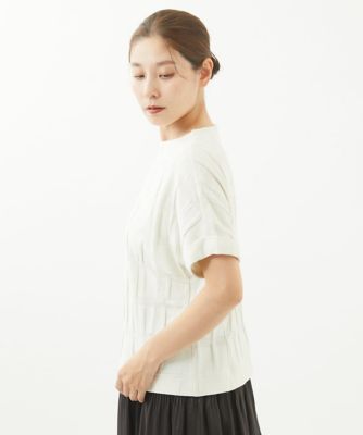 ［洗える・日本製］切替リンクスジャガードカットソー