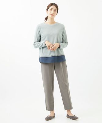 ［洗える・日本製］ハニカムジャガードカットソー