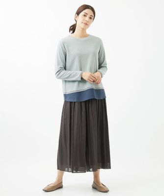 ［洗える・日本製］ハニカムジャガードカットソー