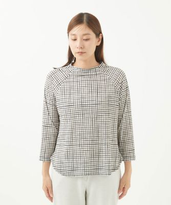 ［洗える］フリッジチェックプリントカットソー