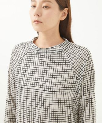 ［洗える］フリッジチェックプリントカットソー
