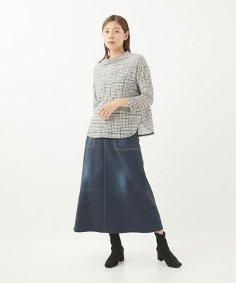［洗える］フリッジチェックプリントカットソー