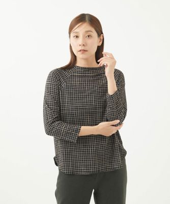 ［洗える］フリッジチェックプリントカットソー