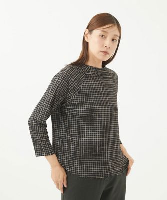 ［洗える］フリッジチェックプリントカットソー